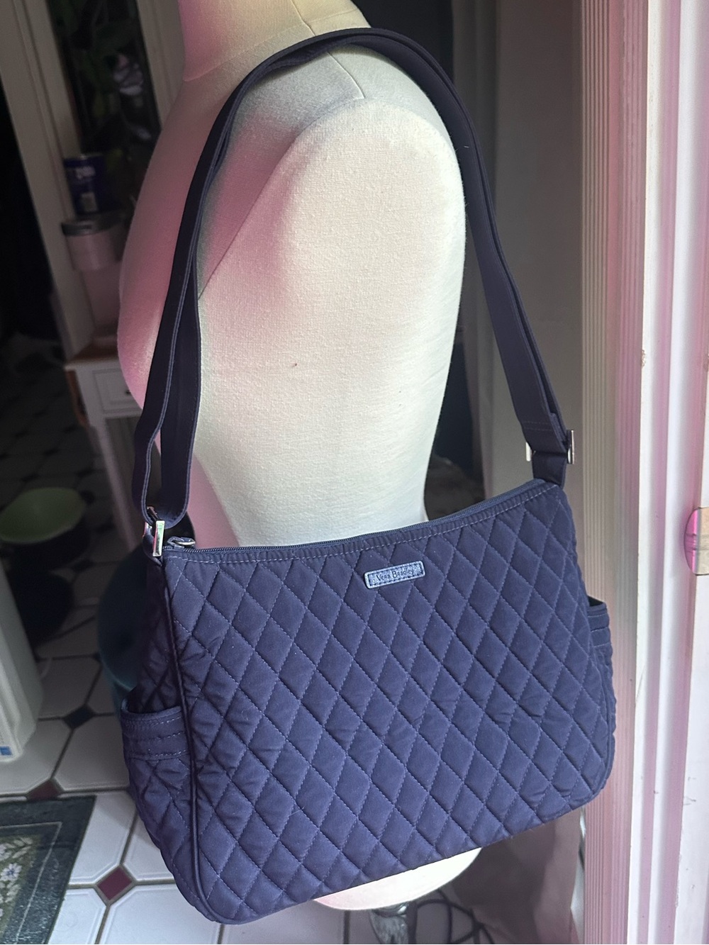 Vera Bradley Navy Quilted Shoulder Crossbody Bag